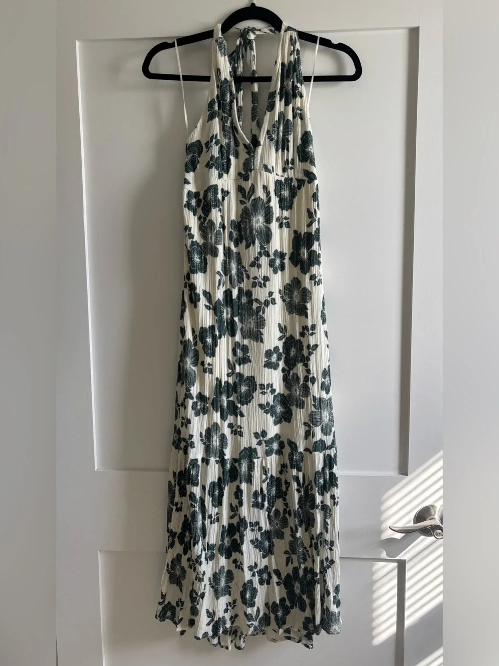 Abercrombie & Fitch Floral Halter Maxi Dress Sage Green Petite SP